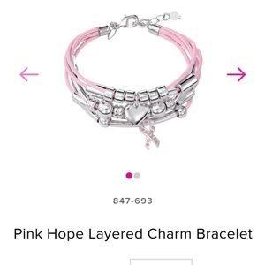 Breast cancer charm bracelet